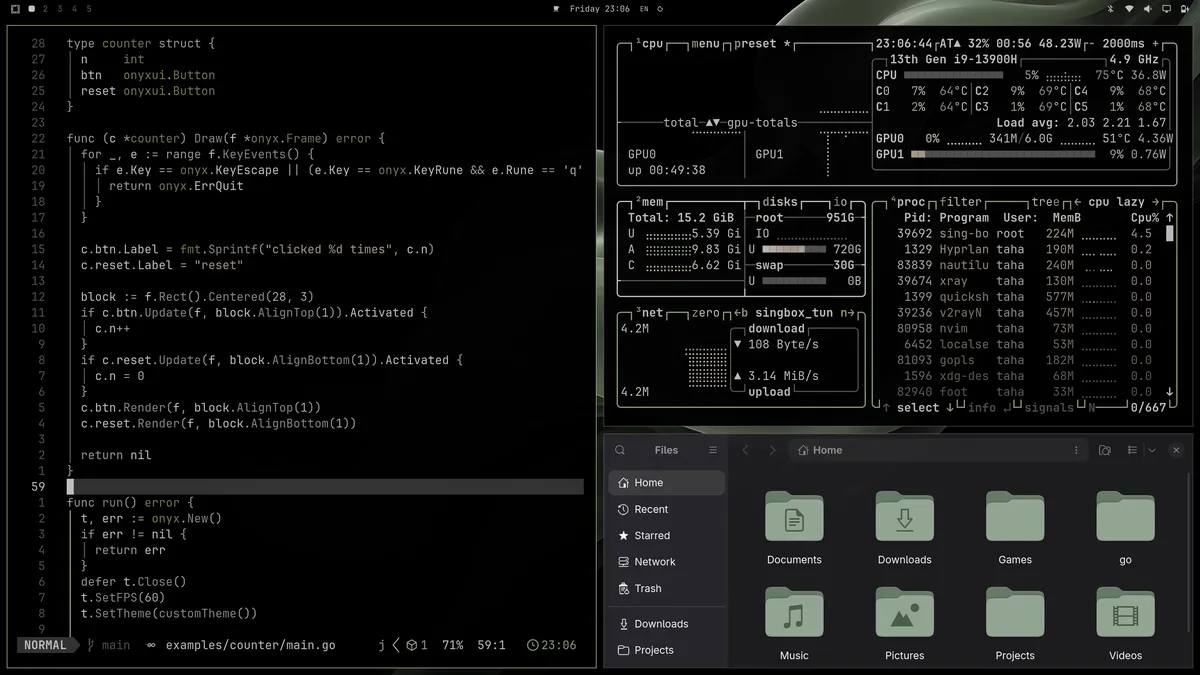 Noir theme screenshot