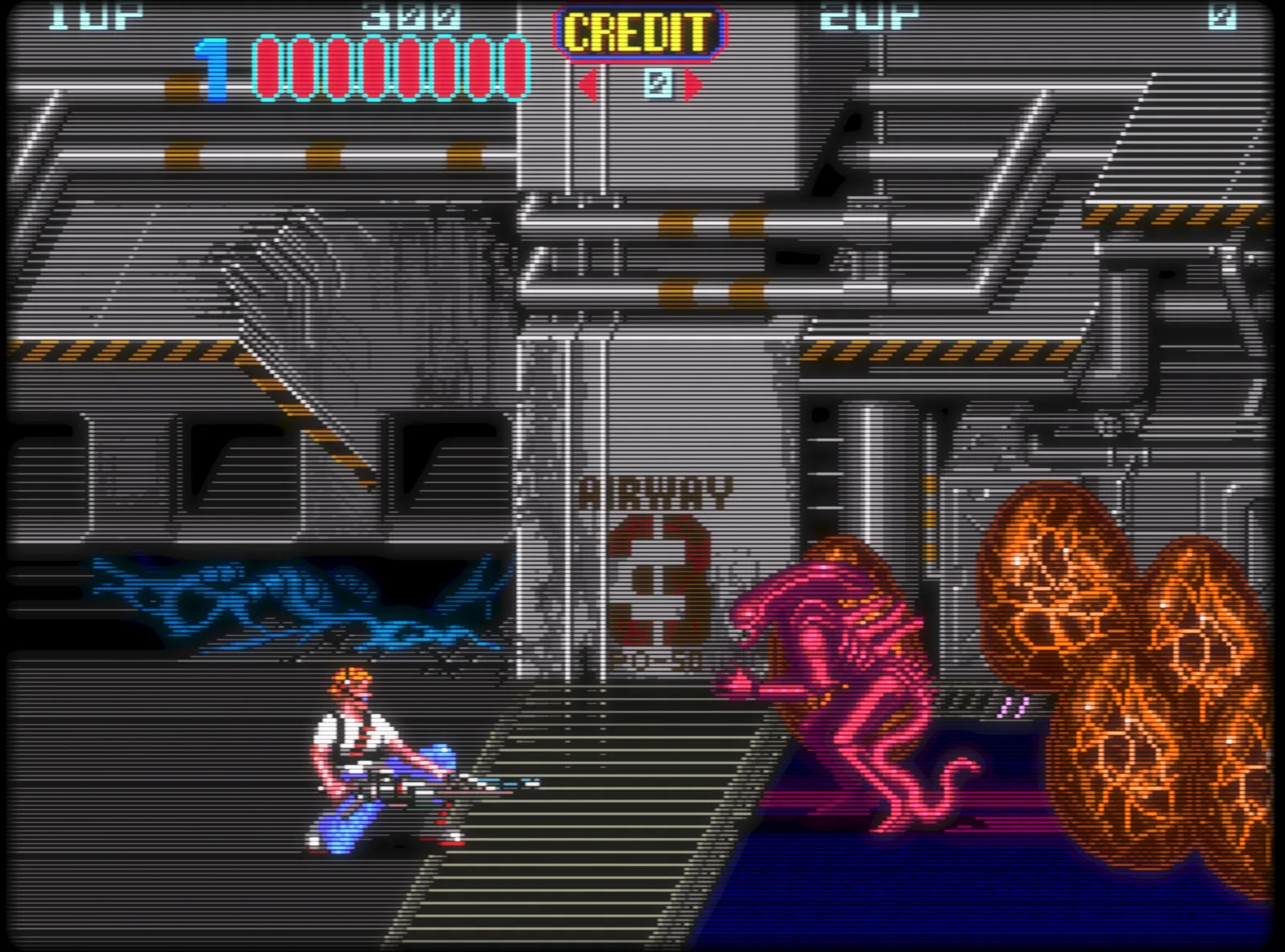 Un juego clásico de arcade con el shader CRT de RetroArch
